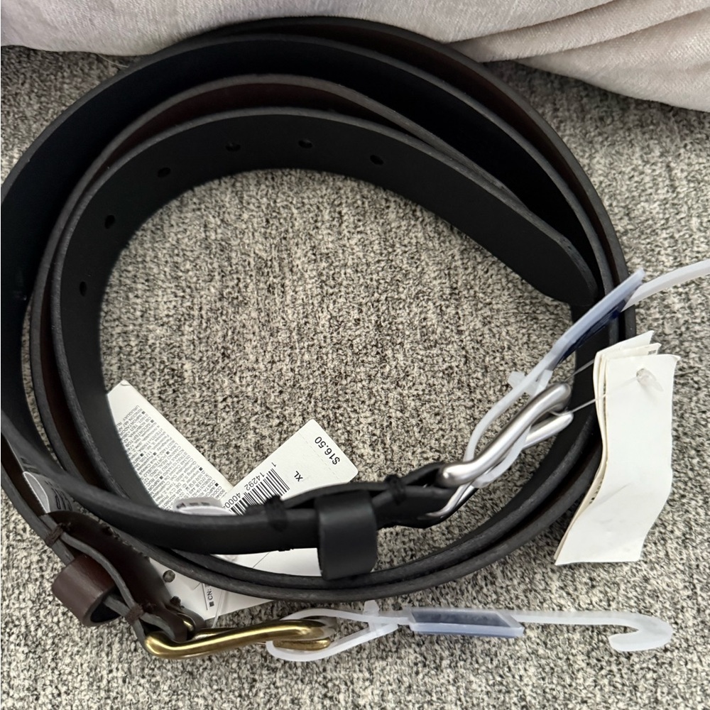 (2) GAP Black and Brown Belt Set with Silver &  gold Buckles - Picture 2 of 5